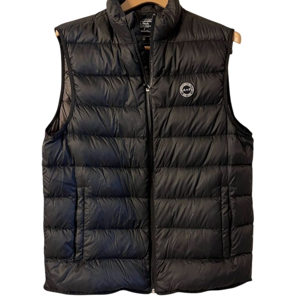A&F Abercrombie & Fitch Black Down Insulated Puffer Vest Men’s Size S Unisex